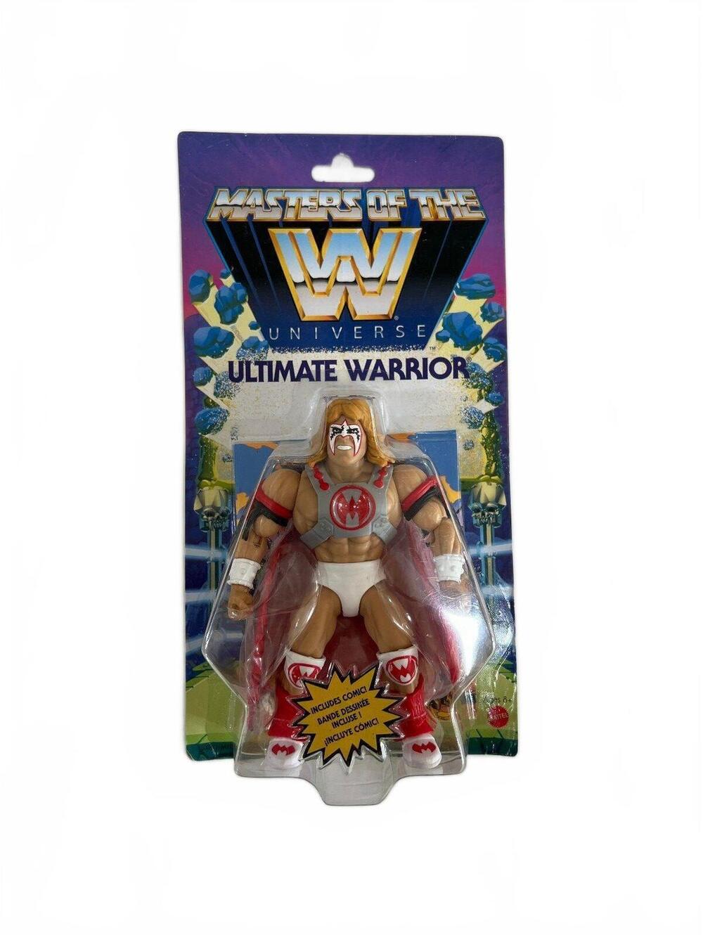 MATTEL Masters of the WWE Universe Ultimate Warrior Action Figure Includes Comic